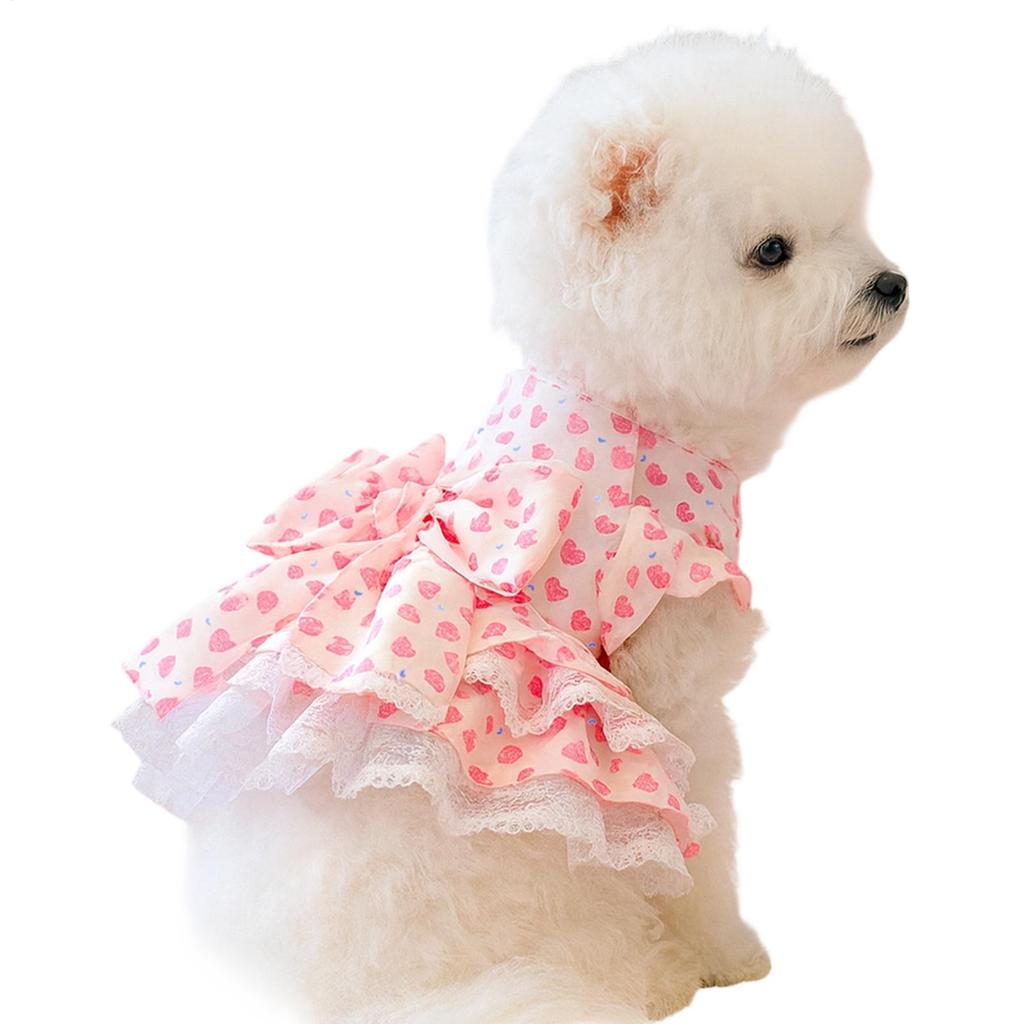 Breathable Puppy Dress Adjustable Dog Outfit Girl Puppy Clothes Pet Clothing For Spring Summer Birthday Holiday Everyday Party