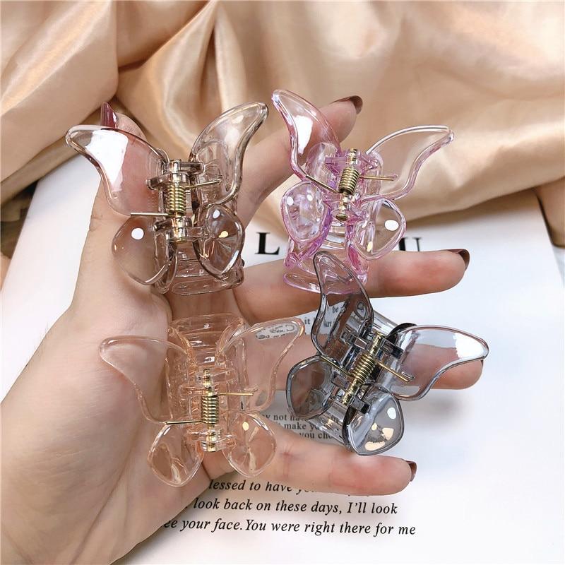 8 Style Transparent Mini Hair Pins Claw Crab Girls Women Barrette Acrylic Butterfly Hair Clips Korean Hair Accessories