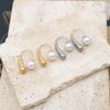 Französischer leichter Luxus Titanstahl Geometrische Wassertropfen Perlenohrringe Schmuck Nischen Design Damenohrringe
