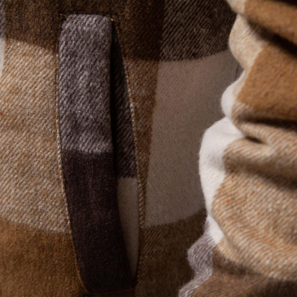 Męski Pasiasty Kraciasty Casualowy Luźny Zapinany Kardigan Koszula Kurtka z Kapturem z Długim Rękawem