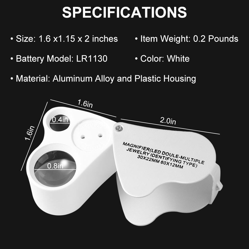 Adjustable Lighting Foldable Jewelry Magnifier Handheld Magnifier  for Jewelry Inspection