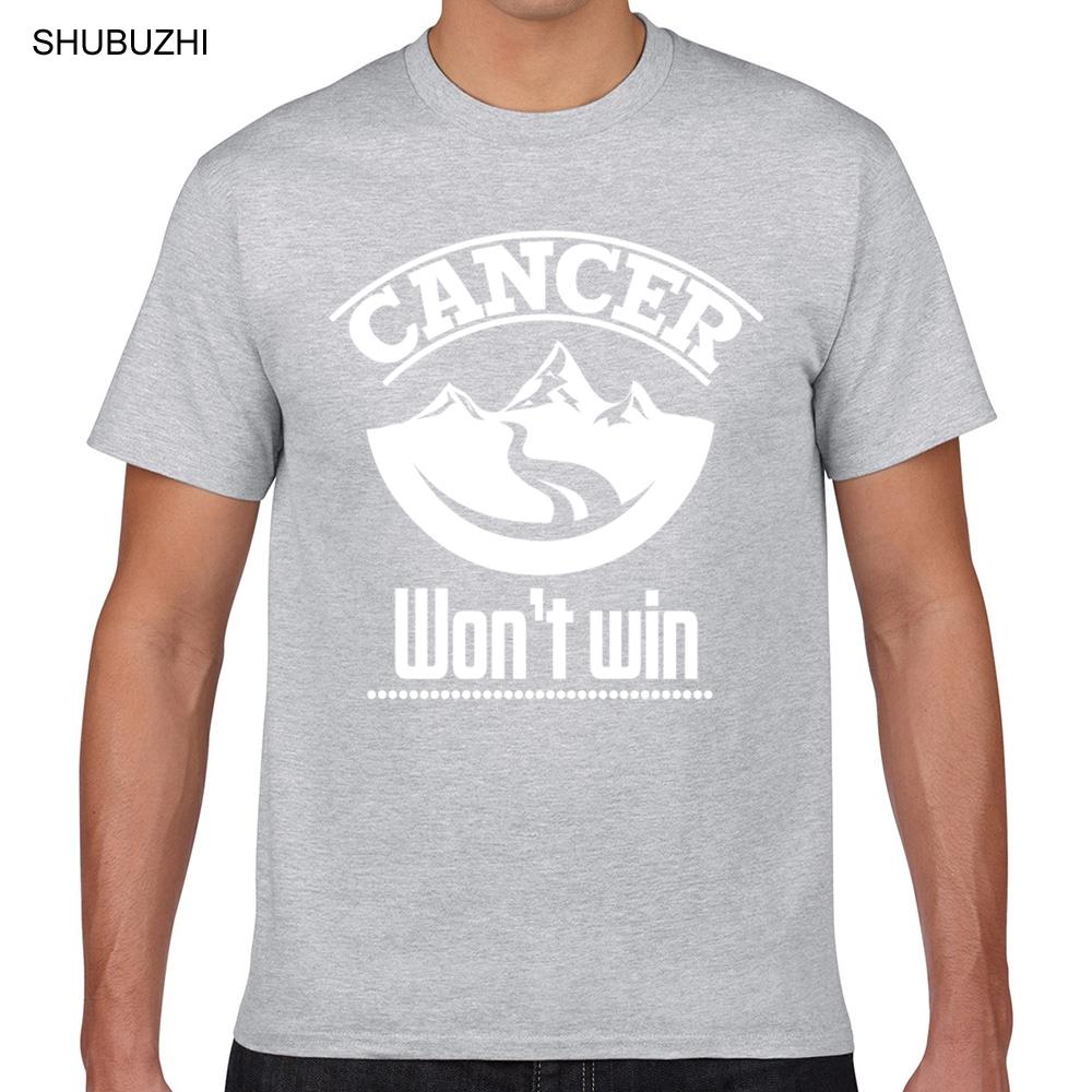 

Tops T Shirt Men cancer wont win Funny Harajuku Custom Male Tshirt male brand teeshirt men summer cotton t shirt S