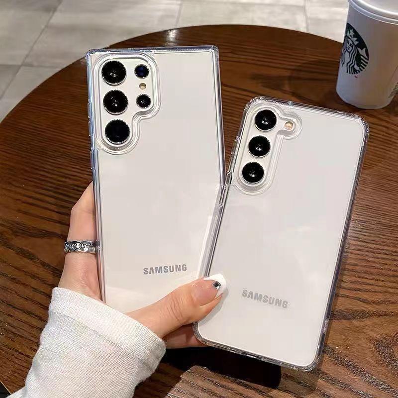 Vhodné pro Samsung S23Ultra Průhledný Jednoduchý Kryt na Mobil S23plus Plný V Proti Pádu Akrylový Vesmírný Skořepina