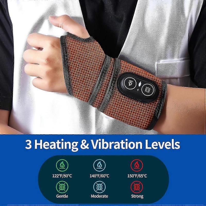 2025 Latest Model  Red Light Cordless Wrist Heating Pad Massage for Carpal Tunnel with 3000mAh Battery,Hand Arthritis,Wrist Pain Relief, He