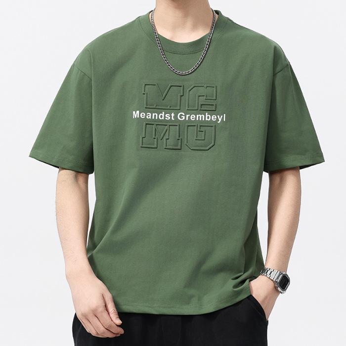 

Новая летняя мужская футболка с круглым вырезом, с коротким рукавом, тонкая, повседневная, молодежная, с рукавом до локтя 4XL