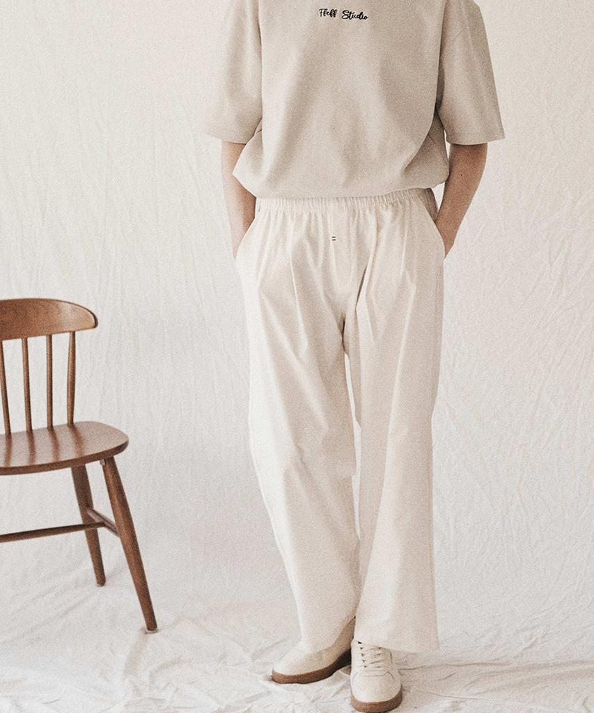 FFEFF STUDIO 23Ss High-Tension Wide Elastic Waist Pants (Cream)