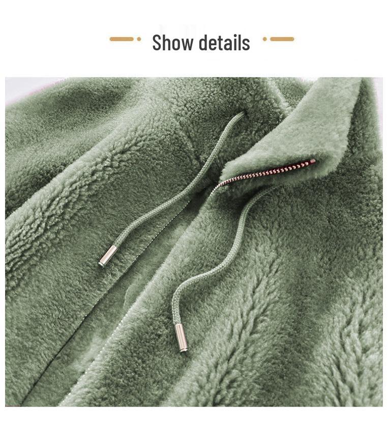 Dámská zimní oboustranná fleecová bunda se stojáčkem a zipem