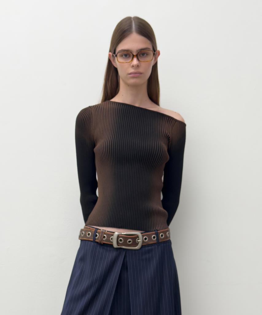 Daiaegeuneol One Off Shoulder Spray Knit (Black)