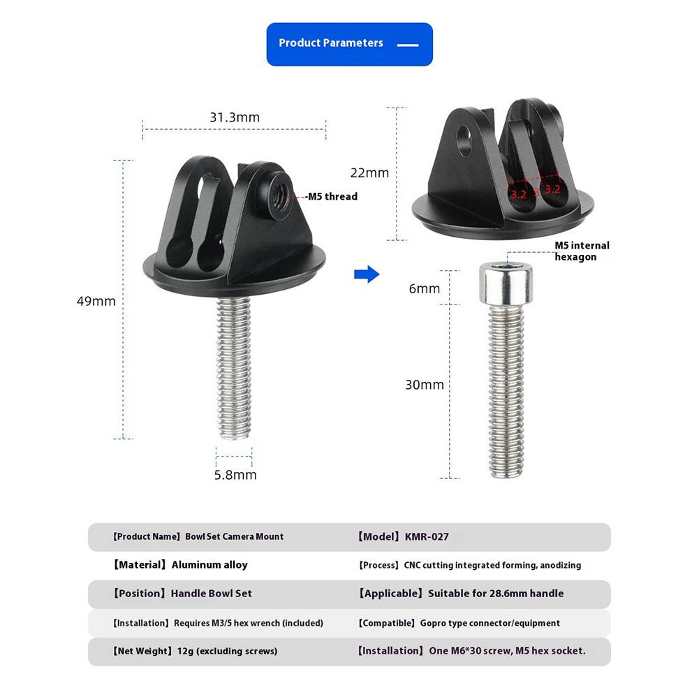 Bicycle Computer Stand with Wrench Bicycle Fork Stem Top Cap Extension Stand Computer Adapter Bracket for Camera Headlight