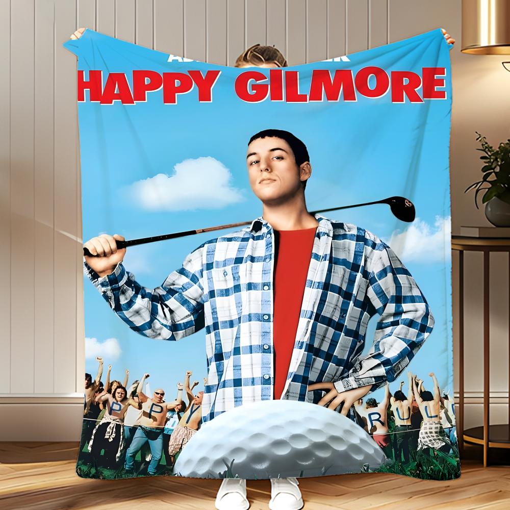 

classic movie Happy Gilmore Throw Soft Coral Fleece Blanket 310gsm Fluffy Warm Throw for Sofa Bed Couch Bedroom Decor 75x100cm