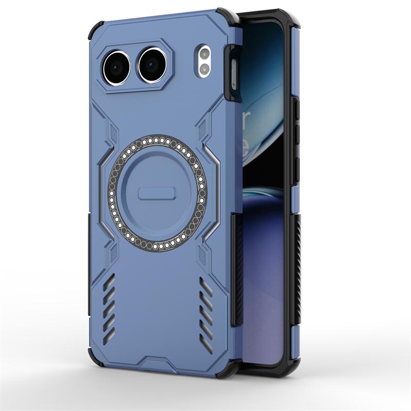 

Чехол Armor Case For OnePlus Nord 4 Magnetic Adsorbing Wireless Charge Cover OnePlus Nord 4 Case For OnePlus Nord 4 Case 6.74 inch OnePlus Nord 4 синий