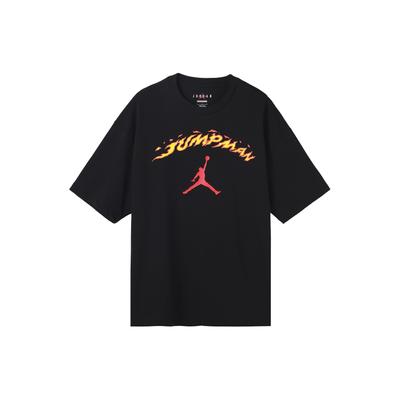 American Retro Logo Cartoon Print Crew Neck Oversized Short Sleeve T-Shirt With Drop Shoulder Men Tops Black FJ7685-010