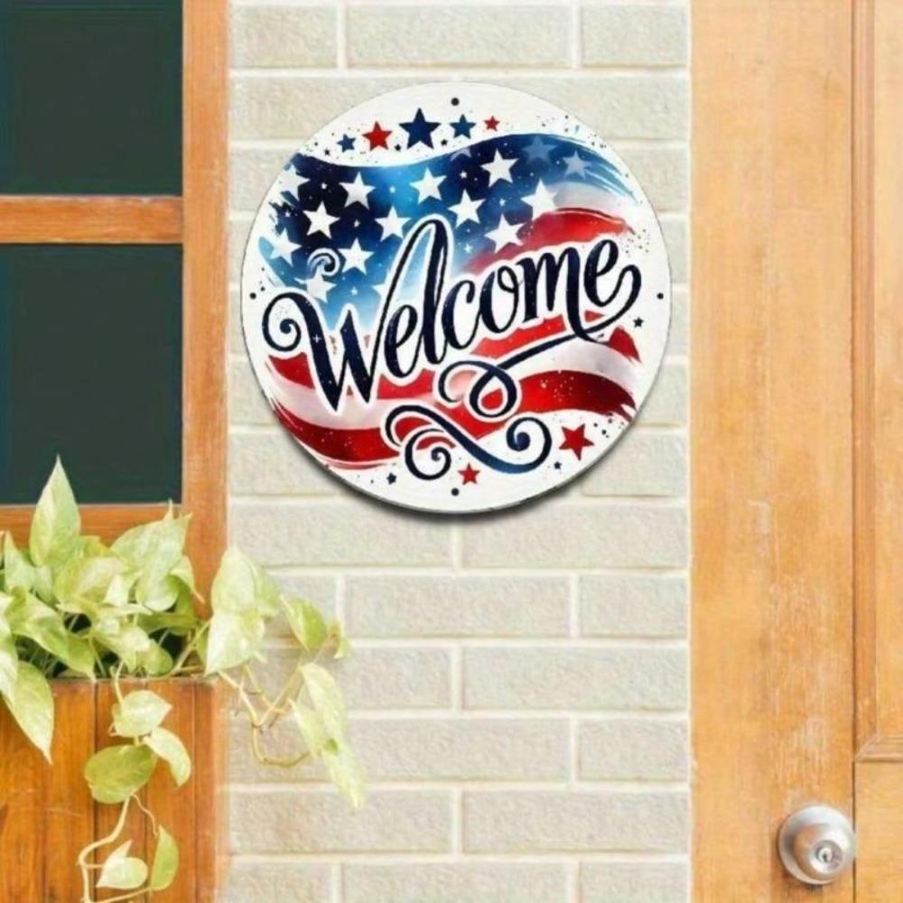Metal Wall Art American Flag Patriotic Decor Bar Club Kitchen Hanging Painting Independence Day Home Decoration
