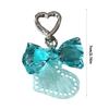 Fashionable Heart Shaped Keyring Multi Hole Detailing Acrylic Alloy Bowknot Key Charm Compact Daily Carry Companion