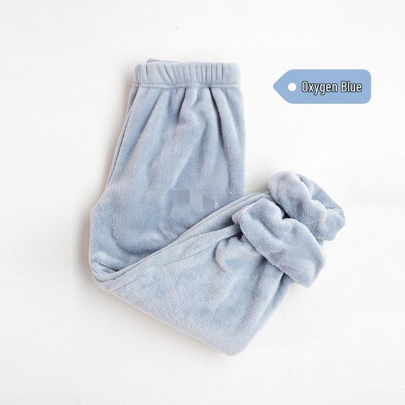 

Женский утолщенный фланелевый пижамный комплект: Уютный кардиган для дома с длинными рукавами из кораллового флиса для осени и зимы. One Size 80-150