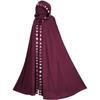 Medieval Halloween Cosplay Cloak Hooded Coat Vintage Gothic Cape Coat Long Trench Halloween Cosplay Costume Wizard Cloak