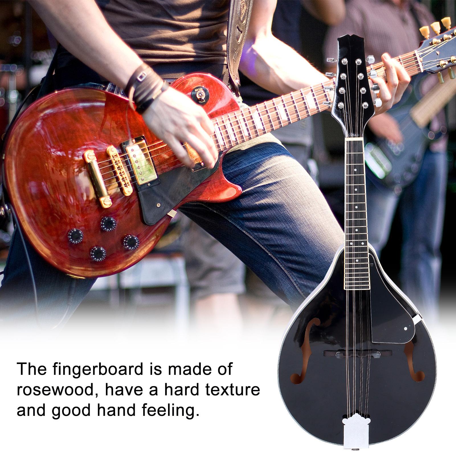 Mandolin 8‑String Instrument Black with BagCelsiusStringsCelsiusWipeCelsiusTunerCelsiusCel