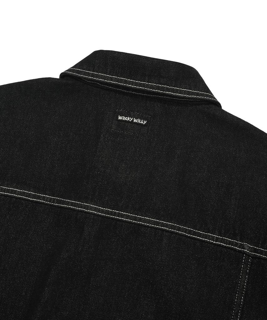 Wacky Willy [24Fw] Denim Trucker Jacket Black