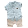 Summer Baby Boys Casual Kortermet Letter Print T-skjorte Topper+Shorts kostymesett