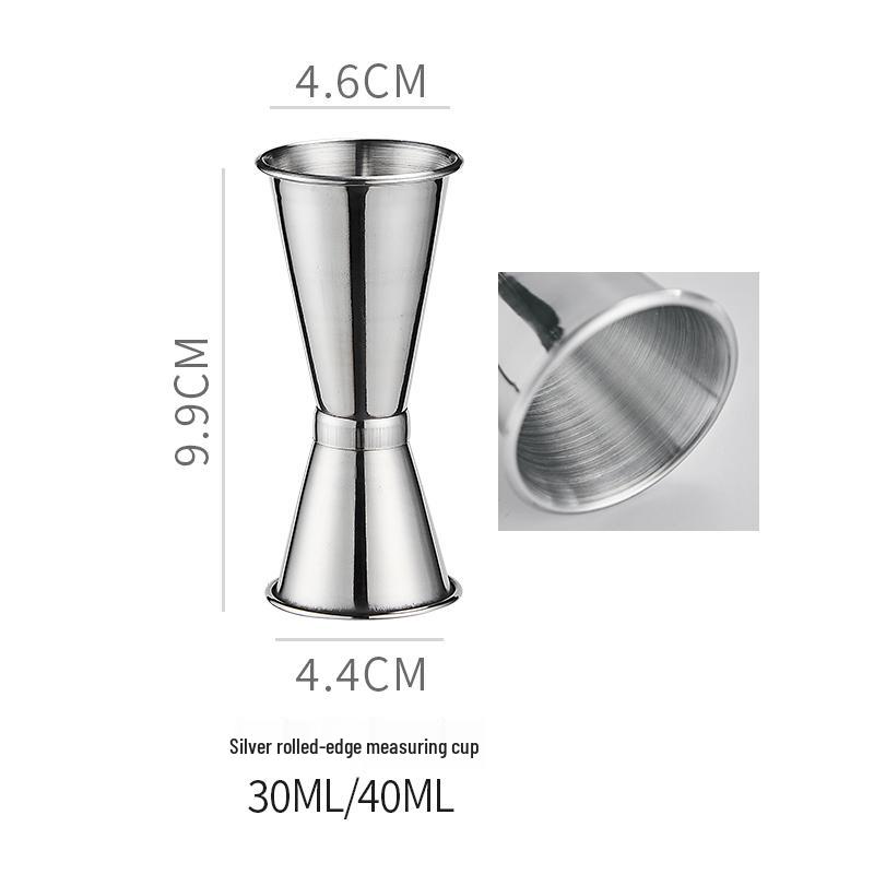 Double-Headed Stainless Steel 304 Gold Ring Jigger with Scaled Measuring Cup for Cocktails