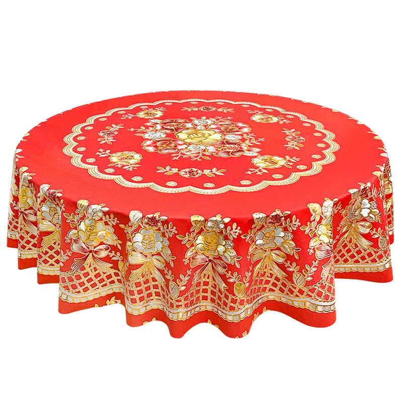 Luxury Waterproof PVC Tablecloth: Oilproof, Anti-scald, Wash-free Round Design for Hotels and Homes