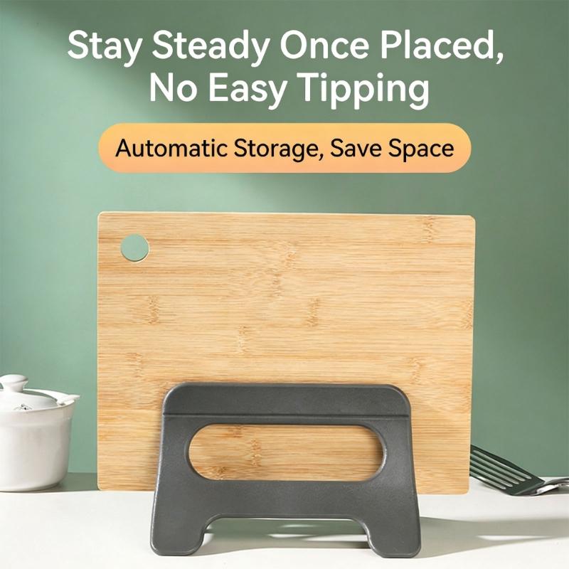 Cutting Board Holder Organizes Wooden And Plastic Chopping Boards For Kitchen Countertop Storage