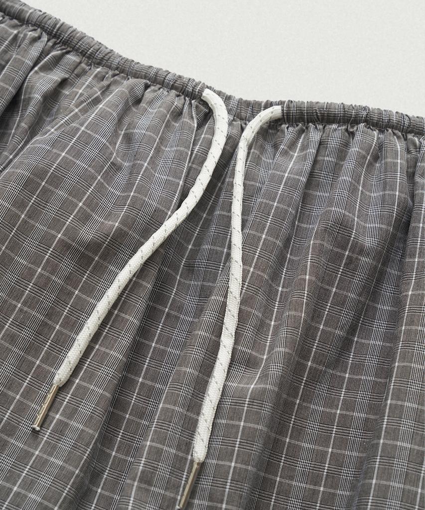 Deobanes Eddy Check Drawstring Skirt_Grey