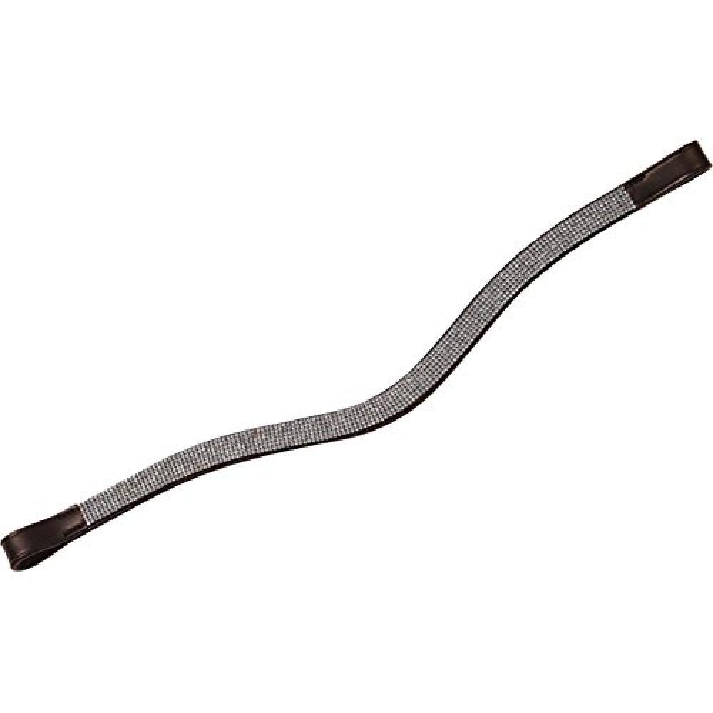 Collegiate Skórzana opaska na czoło z zakrzywionym łańcuszkiem