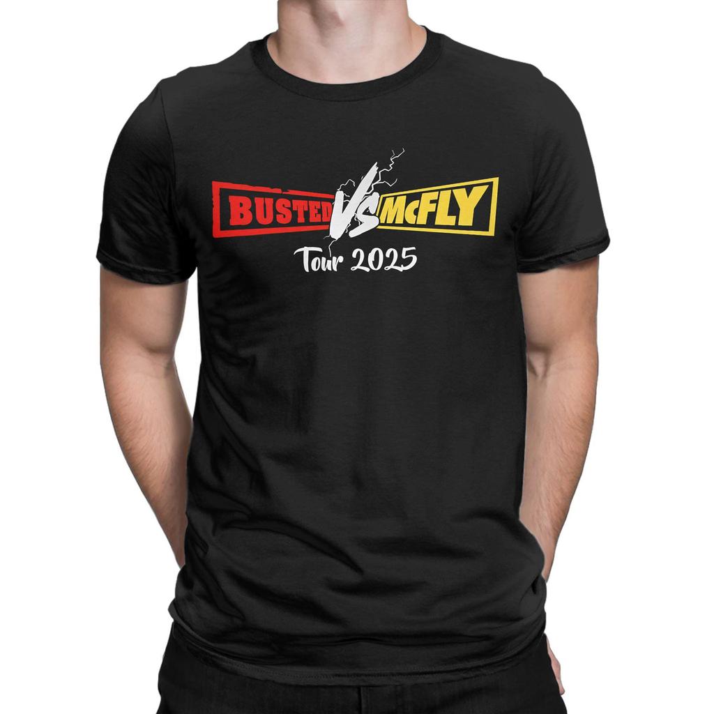 Busted Retro Music McFly Concert Tour 2025 Men's T Shirts Pop Rock Novelty Tees Round Collar T-Shirt Cotton New Arrival Clothing