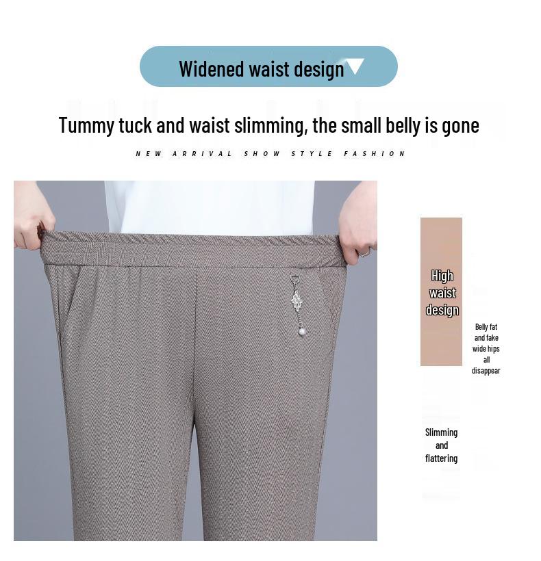 2025 Women's High Waist Wide Leg Pants - Fashionable Slimming for Spring and Autumn, Perfect for Middle-Aged and Elderly Casual Wear.