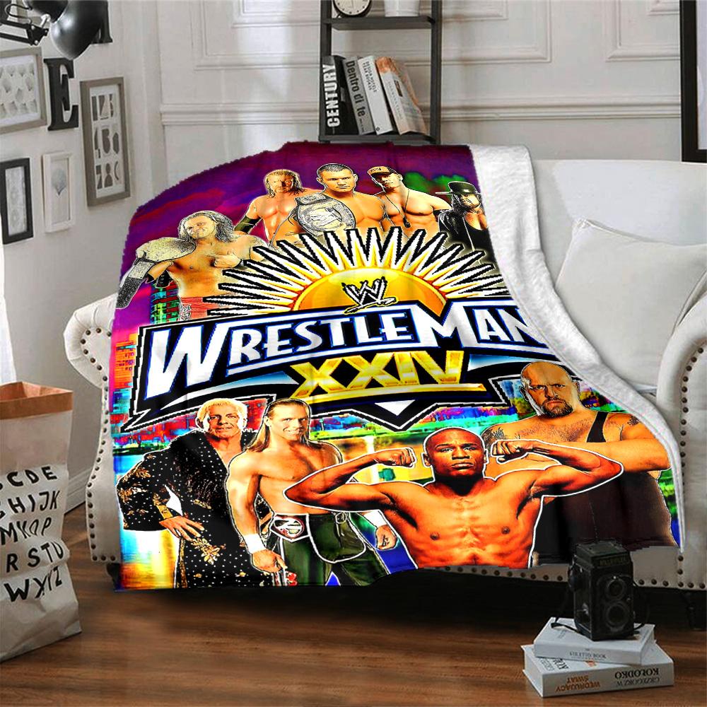 Wrestlemania Blanket Soft Warm Cozy Great for Seaside Sofa Bedding Four Seasons Multipurpose Stylish Decor Ideal Gift for Friends Family Couples Picni
