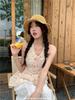 2026 Summer New French Retro Floral Vest Women's Summer Design Sense Niche Slim Back Strap