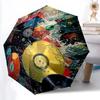 1PC Vinyl Splash Record Automatic Folding Umbrella, Portable & Foldable Design with 8 Ribs, Casual Outdoor Accessory, Umbrella for Windproof31