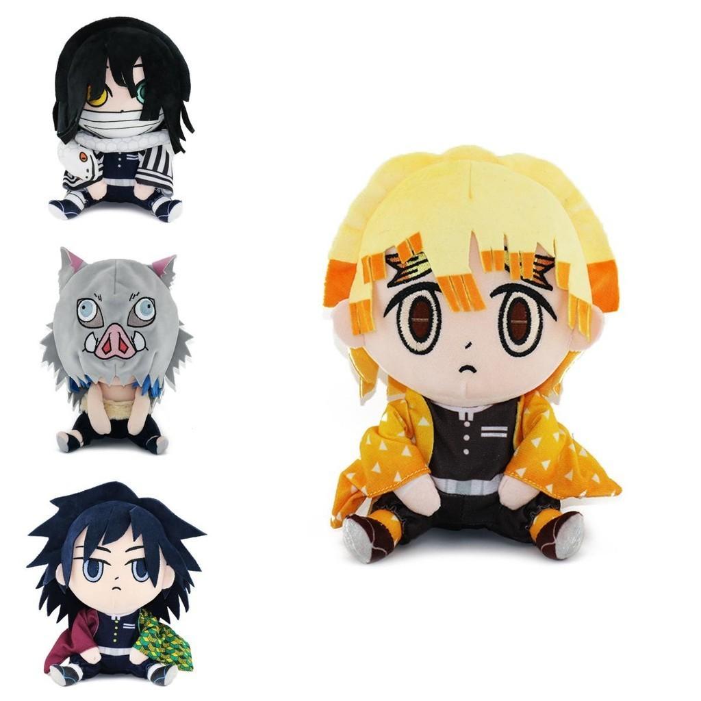 17cm Demon Slayer Xmas Gifts Plush Toys Set Nezuko Tanjiro Giyuu Inosuke Zenitsu