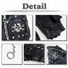Fingerless Skull Punk NT234 [White Fang] Half-Finger Gloves, Design, Rock, Men's & Women's (Black)