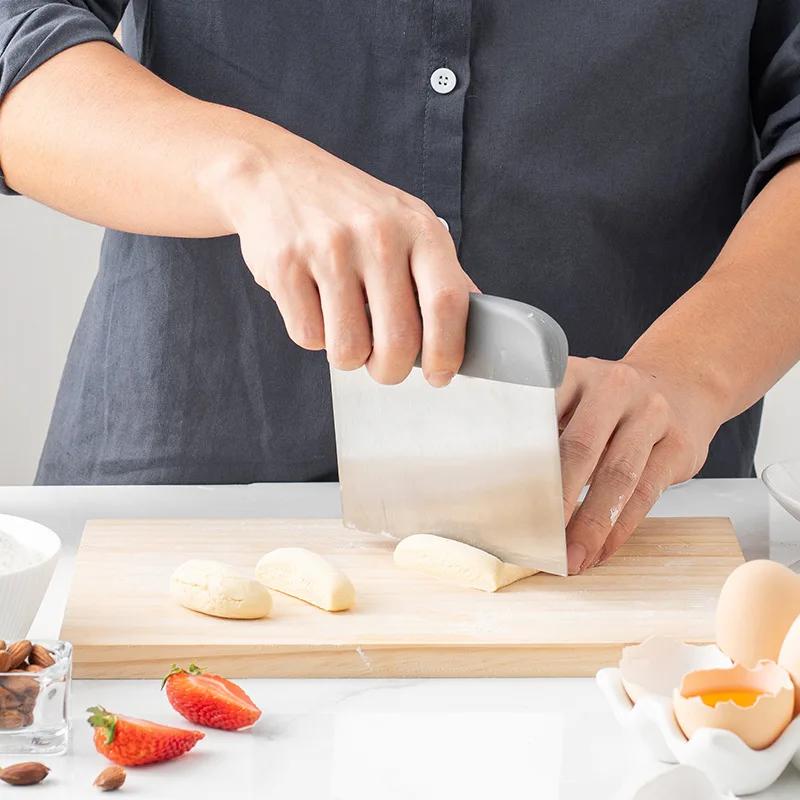 Stainless Steel Dough Scraper Set Pastry Scraper for Bread Cake Pizza Baking Flexible Bowl Scraper Dough Scraper Tools