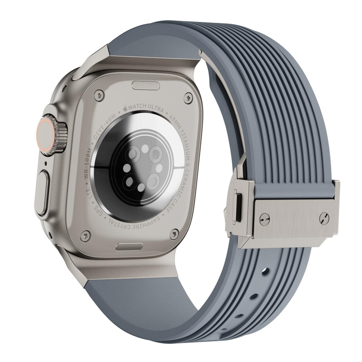 

Для Apple Watch 10 46мм/Ultra 2/Ultra 49мм/9 8 7 45мм/SE (2023) SE (2022) SE 6 5 4 44мм/3 2 1 42мм Силіконовий ремінець для годинника з пряжкою Grey