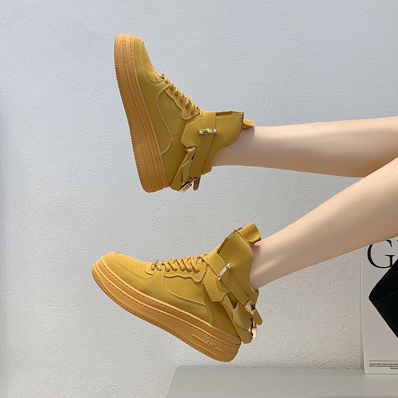 Women White Sneakers High Top Womens Platform Vulcanized Shoes Tenis Feminino 2024 Fashion Casual Women Walking Flats Lace-Up