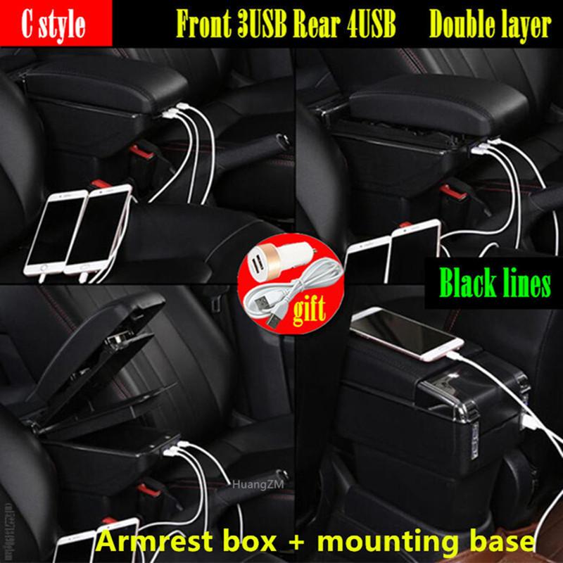 For Vw Tcross Armrest Box For Volkswagen T-CROSS Car Armrest Interior Center Storage Box USB Charging Car Accessories