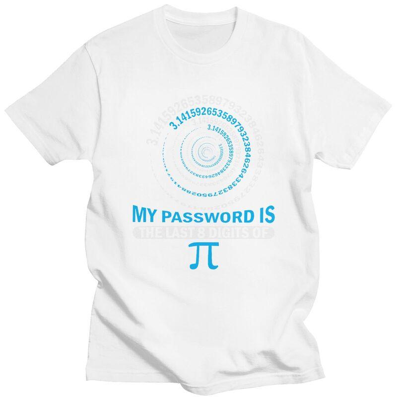 Custom Funny Pi Password Geeky Math Spiral Tshirts for Men Short Sleeve Casual T Shirt Cool Tshirt 100 Cotton Tee Gift