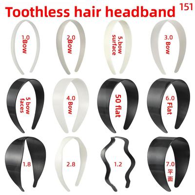 Kunststoff Rohling Basis Haarband Glatte Platte Zahnlos Stoff Stirnband Handgefertigte Accessoires Halbfertige Haarspangen