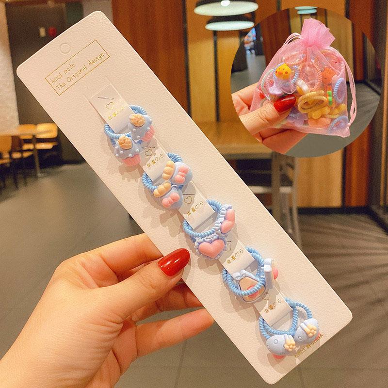 

10 шт./компл. резинка для волос для девочек, милый цветок, бант, детские резинки для волос, мультяшные фрукты, милые детские аксессуары для волос Style 5