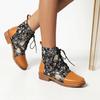 Flat Heel Short Boots Lace-Up Large Size Women's Shoes Round Head Fashion-Women's Boots British Martin Boots