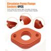 Flexible Rubber Circulator Pump Flange Gaskets Compatible with For TACO 007 Series Pumps 4 Inch by 2 5 8 Inch 4 Pieces