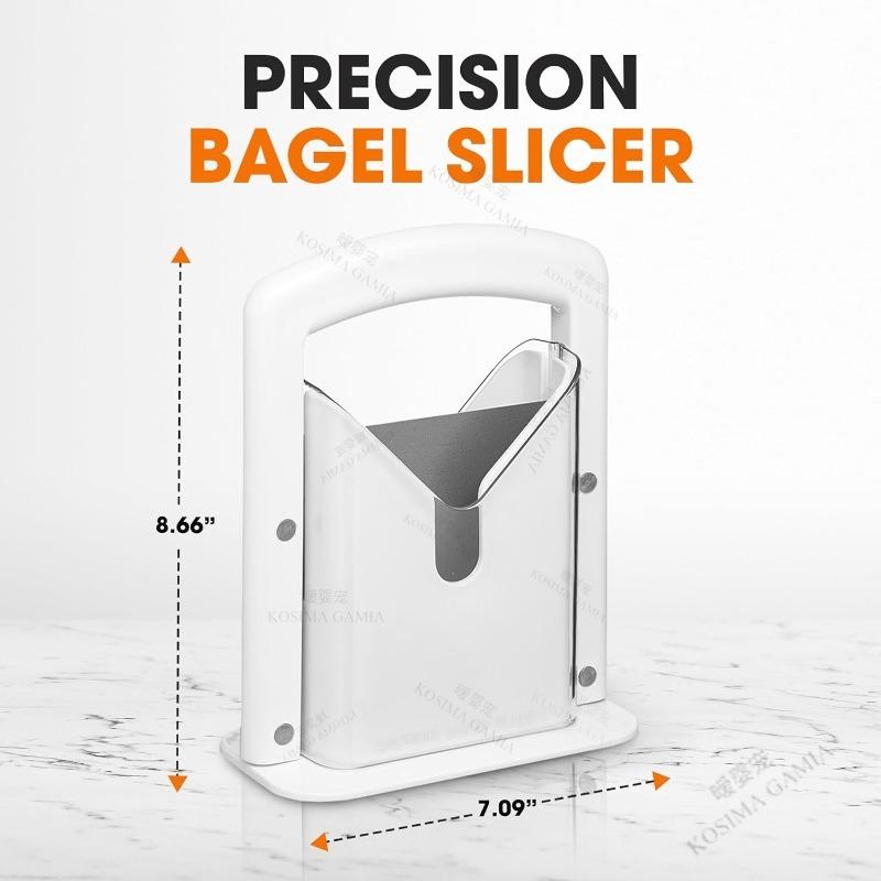 Reusable Bread Bagel Cutter Slicer with Safety Handle Stainless Steel Household Precision Cutter Food Grade Anti-Slip Heavy Duty