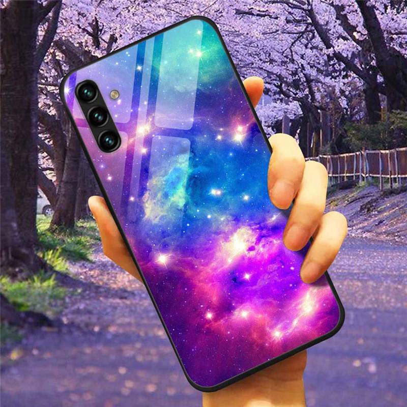 For Samsung A34 A54 A14 A7 2018 Case GalaxyA54 Glass Tempered Hard Cover Coque for Samsung Galaxy A34 5G GalaxyA34 Space A 14