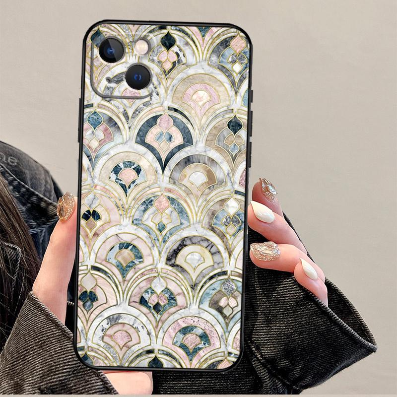 Gedämpfte Marokkanische Mosaikfliesen Handyhülle Für iPhone 17 Pro Max 14 13 12 11 15 16 Pro Max mini 15 Plus 16e 17 Air Cover
