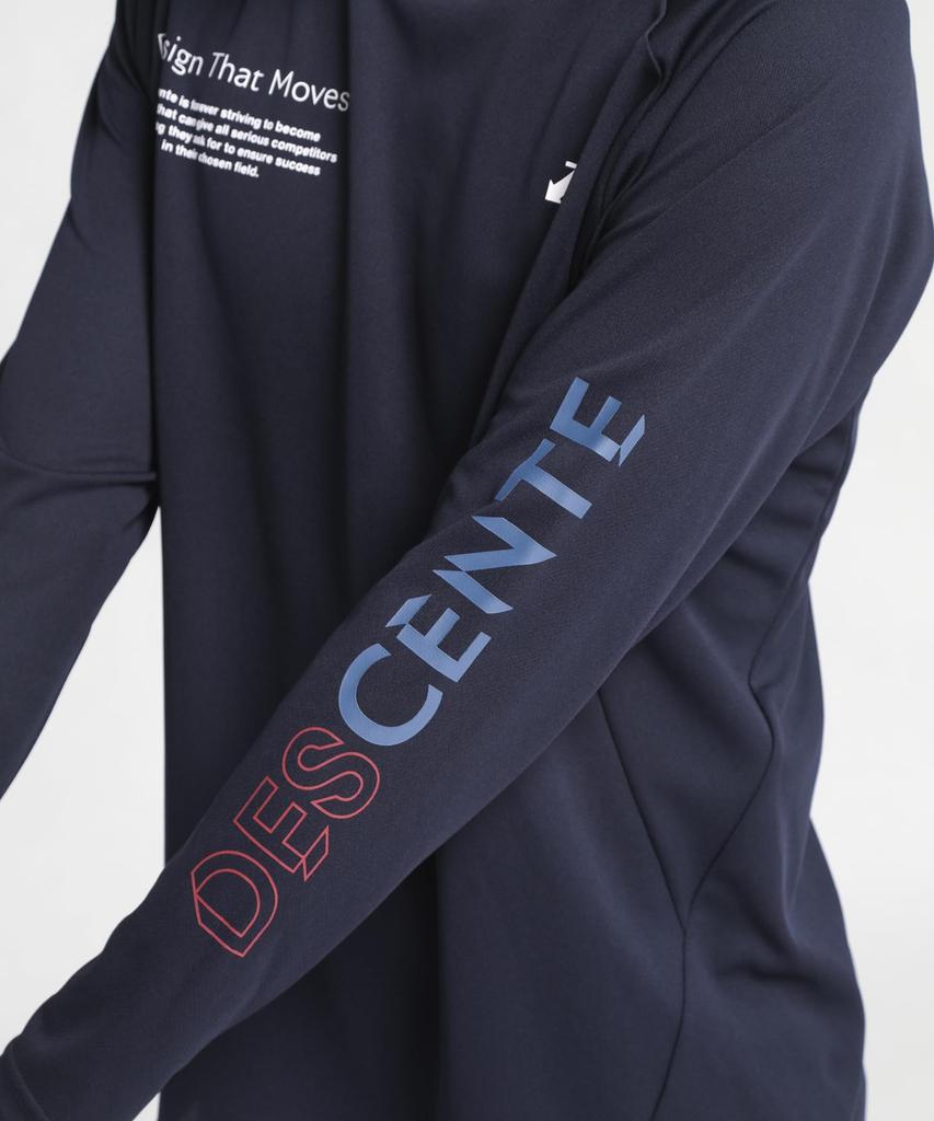 DESCENTE Long Sleeve Volleyball Easy Arm Flying Yuki Navy T-Shirt, Movement, Receive, Ishikawa,