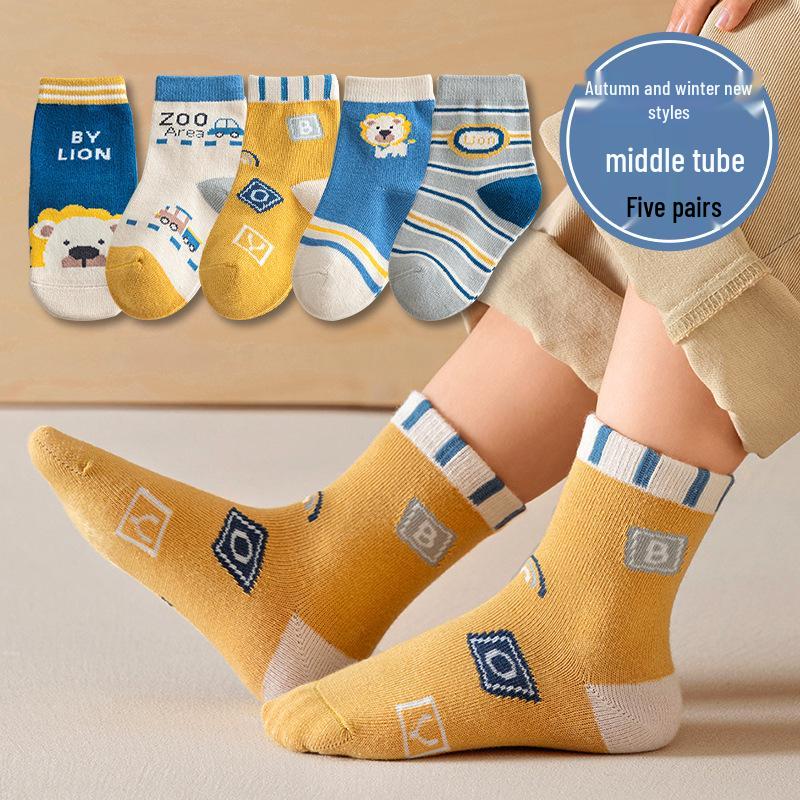 25 Nouvelles Chaussettes en Coton Mi-Mollet Couleur Unie pour Filles Automne/Hiver