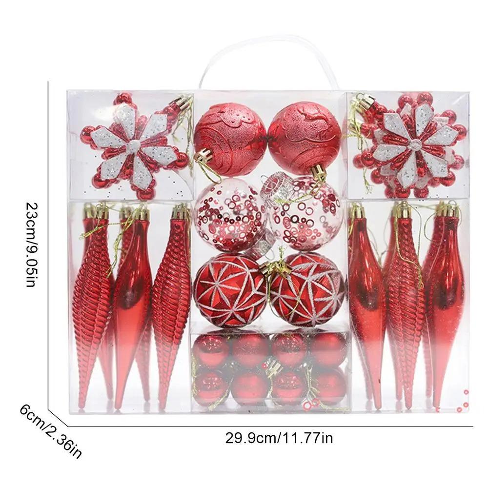 40pcs Shatterproof Painted Christmas Balls Pendant Reusable Xmas Tree Ornaments  Holiday Festive